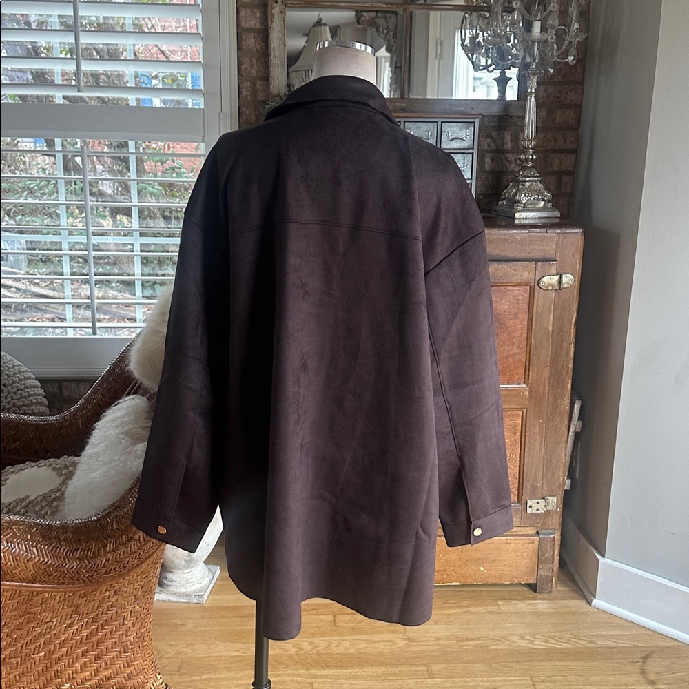 TORRID FAUX SUEDE JACKET JAVA BUTTON 2X NEW STRET… - image 4